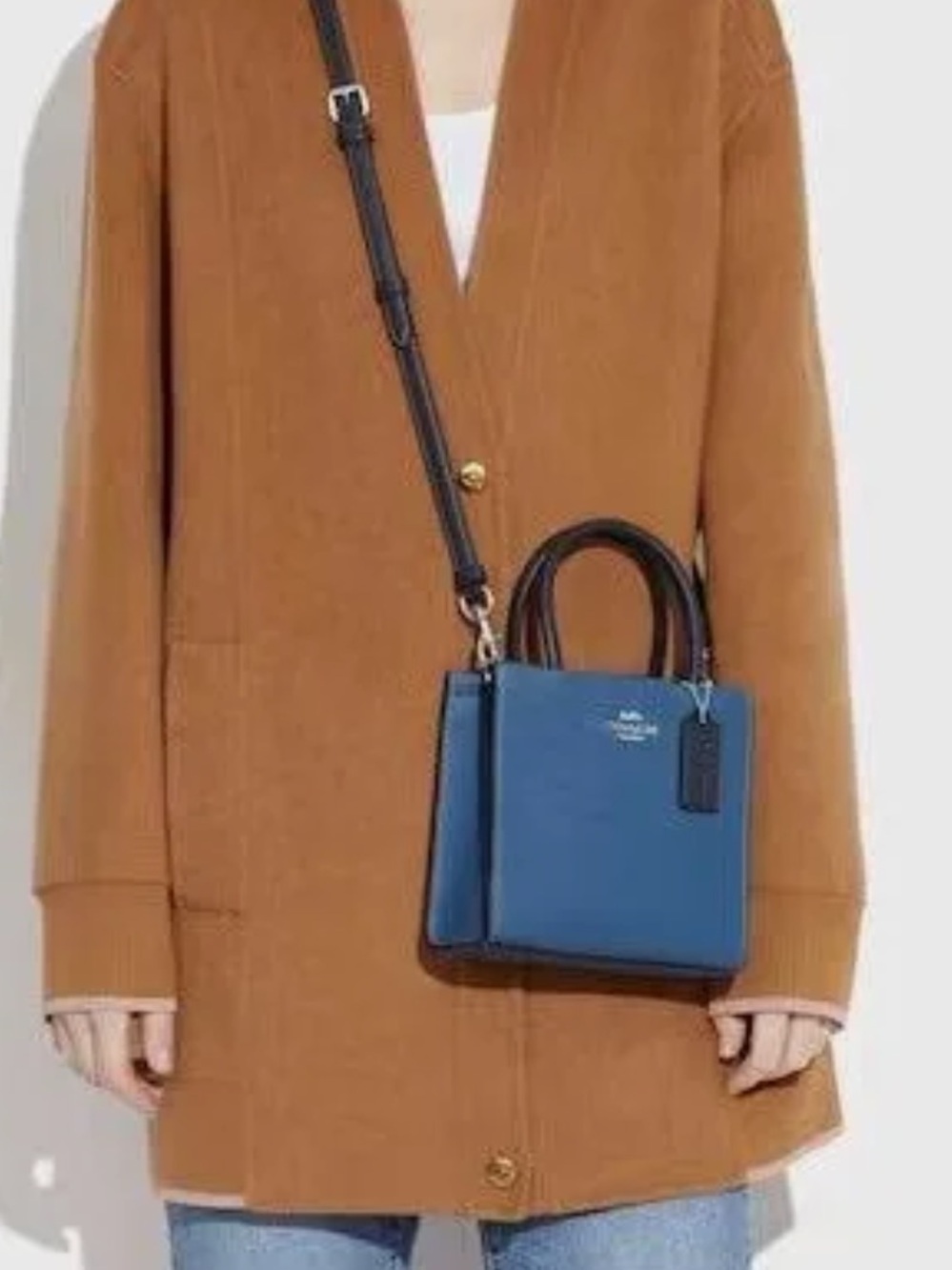 Coach CE598 Mini Cally Crossbody In Silver/Sky Blue Multi